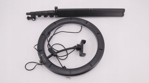 LAMPA PIERŚCIENIOWA MAKIJAŻ STATYW RING USB 12" STATYW UCHWYT NA TELEFON
