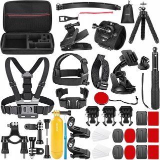 MEGA ZESTAW AKCESORIA DO GOPRO 12/11/10/9 DJI OSMO 4/3/2 NEEWER 50W1