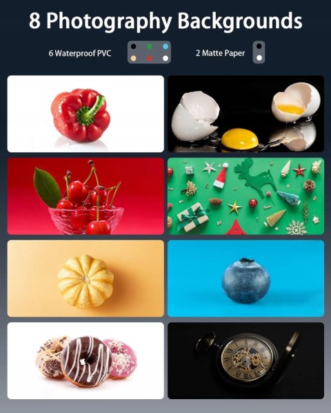 NAMIOT BEZCIENIOWY FOTOGRAFICZNY LED 30x30x30CM DUCLUS + 8 TEŁ