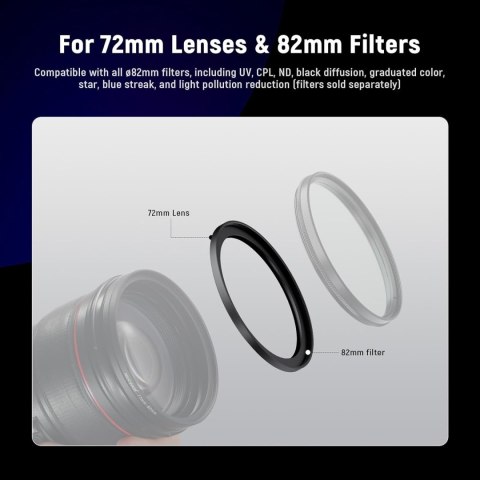 PIERŚCIEŃ REDUKCYJNY ADAPTER FILTRA NEEWER STEP-UP 72-82MM 2 SZTUKI