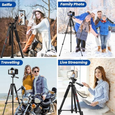 STATYW FOTOGRAFICZNY TRIPOD Z GŁOWICĄ VICTIV 162CM CZARNY