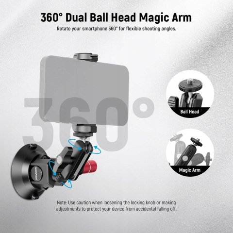 UCHWYT Z PRZYSSAWKĄ DO SAMOCHODU MAGIC ARM DO GOPRO HERO NEEWER