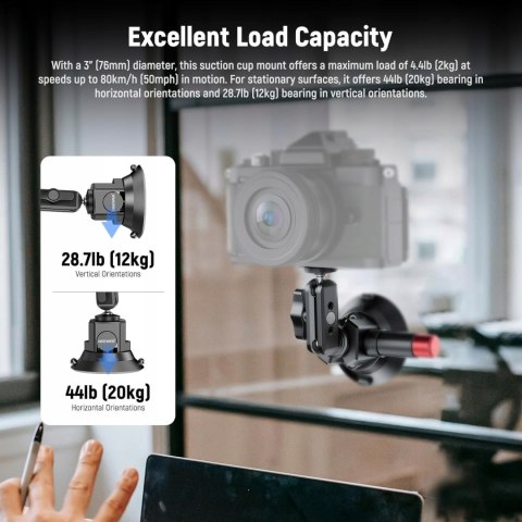 UCHWYT Z PRZYSSAWKĄ DO SAMOCHODU MAGIC ARM DO GOPRO HERO NEEWER