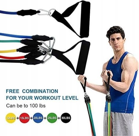 ZESTAW 5 GUM OPOROWYCH DO ĆWICZEŃ FITNESS + WOREK