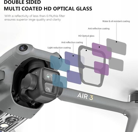 ZESTAW FILTRÓW ND/8/16/32/64/UV/CPL DO DRONA DJI AIR 3 ZESTAW 6 SZTUK