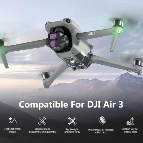 ZESTAW FILTRÓW ND/8/16/32/64/UV/CPL DO DRONA DJI AIR 3 ZESTAW 6 SZTUK