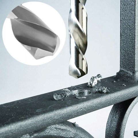 ZESTAW WIERTEŁ KRĘTYCH HSS SPIRALNE DO METALU 8 SZTUK